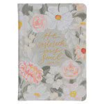 Load image into Gallery viewer, Lichen Gray Floral Faux Leather Hardcover King James Version Bible - Psalm 23:3