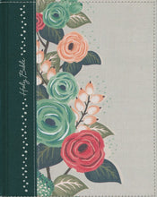 Load image into Gallery viewer, KJV Journal the Word Bible, Large Print, Hardcover, Green Floral Cloth, Red Letter Edition