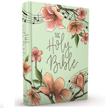 Load image into Gallery viewer, NIV, Artisan Collection Bible, Cloth over Board, Teal Floral, Designed Edges under Gilding, Red Letter, Comfort Print