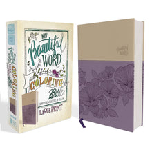 Load image into Gallery viewer, NIV, Beautiful Word Coloring Bible, Large Print, Leathersoft, Purple/Tan: Hundreds of Verses to Color