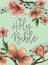 Load image into Gallery viewer, NIV, Artisan Collection Bible, Cloth over Board, Teal Floral, Designed Edges under Gilding, Red Letter, Comfort Print