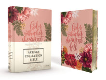 Load image into Gallery viewer, NIV, Artisan Collection Bible, Cloth over Board, Pink Floral, Red Letter, Comfort Print