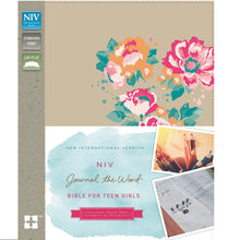 Load image into Gallery viewer, Journal the Word Bible for Teen Girls NIV, Leathersoft over Board, Gold/Floral