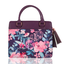 Load image into Gallery viewer, Blessed Purple Floral Purse-Style Bible Cover - BBC637