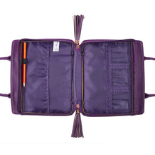 Load image into Gallery viewer, Blessed Purple Floral Purse-Style Bible Cover - BBC637