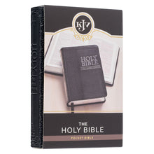 Load image into Gallery viewer, Black Faux Leather King James Version Pocket Bible - KJV013