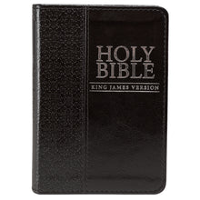 Load image into Gallery viewer, Black Faux Leather King James Version Pocket Bible - KJV013