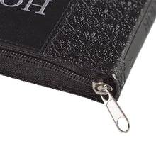 Load image into Gallery viewer, Black Zippered Faux Leather Compact King James Version Bible - KJV007