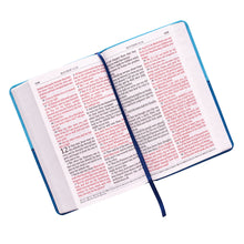 Load image into Gallery viewer, Blue Two-tone Faux Leather Giant Print King James Version Bible - KJV036