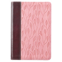 Load image into Gallery viewer, Brown and Pink Half-bound Faux Leather Compact King James Version Bible - KJV049