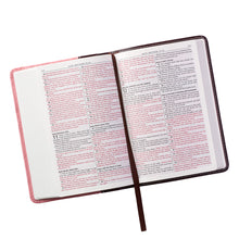 Load image into Gallery viewer, Brown and Pink Half-bound Faux Leather Compact King James Version Bible - KJV049