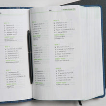 Load image into Gallery viewer, CSB Disciple's Study Bible--soft leather-look, navy blue/mist