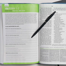 Load image into Gallery viewer, CSB Disciple's Study Bible--soft leather-look, navy blue/mist