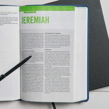 Load image into Gallery viewer, CSB Disciple's Study Bible--soft leather-look, navy blue/mist