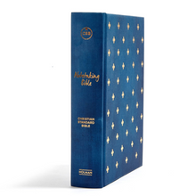 Load image into Gallery viewer, CSB Notetaking Bible, Navy/Cross Cloth-Over-Board