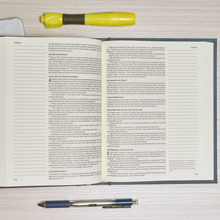 Load image into Gallery viewer, CSB Notetaking Bible, Navy/Cross Cloth-Over-Board