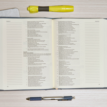 Load image into Gallery viewer, CSB Notetaking Bible, Navy/Cross Cloth-Over-Board