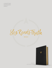 Load image into Gallery viewer, CSB She Reads Truth Bible, Black LeatherTouch