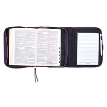 Load image into Gallery viewer, Grace Purple Tri-fold Organizer Bible Cover