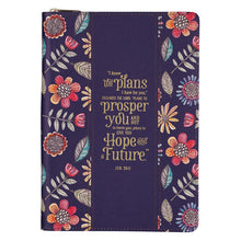 Load image into Gallery viewer, I Know the Plans Purple Faux Leather Classic Journal with Zipped Closure - Jeremiah 29:11