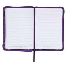 Load image into Gallery viewer, I Know the Plans Purple Faux Leather Classic Journal with Zipped Closure - Jeremiah 29:11