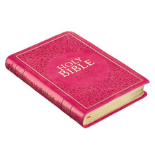 Load image into Gallery viewer, Pink Faux Leather King James Version Deluxe Gift Bible with Thumb Index KJV115