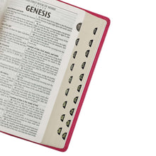 Load image into Gallery viewer, Pink Faux Leather King James Version Deluxe Gift Bible with Thumb Index KJV115
