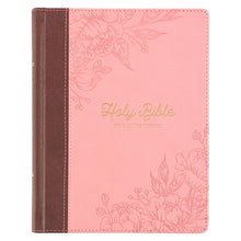 Load image into Gallery viewer, Brown and Pink Faux Leather Hardcover Note-taking Bible KJV128