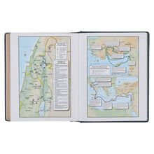 Load image into Gallery viewer, Navy Blue Floral Faux Leather Hardcover Large Print KJV Note-taking Bible - KJV191