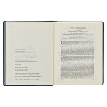 Load image into Gallery viewer, Navy Blue Floral Faux Leather Hardcover Large Print KJV Note-taking Bible - KJV191