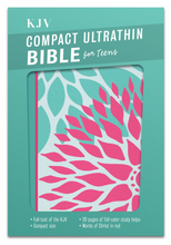 Load image into Gallery viewer, KJV Compact Ultrathin Bible for Teens, Green Blossoms LeatherTouch
