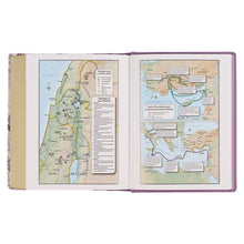 Load image into Gallery viewer, KJV Purple Floral Faux Leather Hardcover Note-taking Bible KJV129