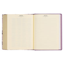 Load image into Gallery viewer, KJV Purple Floral Faux Leather Hardcover Note-taking Bible KJV129