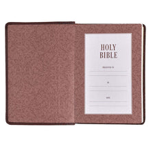 Load image into Gallery viewer, Medium Brown Faux Leather Large Print Compact King James Version Bible - KJV132