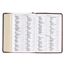 Load image into Gallery viewer, Medium Brown Faux Leather Large Print Compact King James Version Bible - KJV132