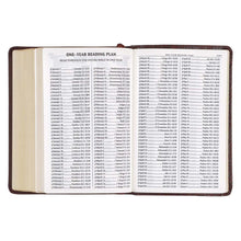 Load image into Gallery viewer, Medium Brown Faux Leather Large Print Compact King James Version Bible - KJV132