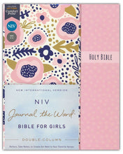 Load image into Gallery viewer, NIV Journal the Word Double-Column Bible for Girls--hardcover, pink with magnetic