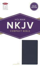 Load image into Gallery viewer, NKJV Compact Bible, Value Edition--soft leather-look, navy