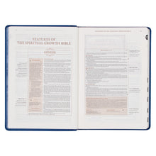 Load image into Gallery viewer, Navy Blue Faux Leather Spiritual Growth Bible