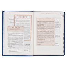 Load image into Gallery viewer, Navy Blue Faux Leather Spiritual Growth Bible