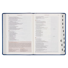 Load image into Gallery viewer, Navy Blue Faux Leather Spiritual Growth Bible