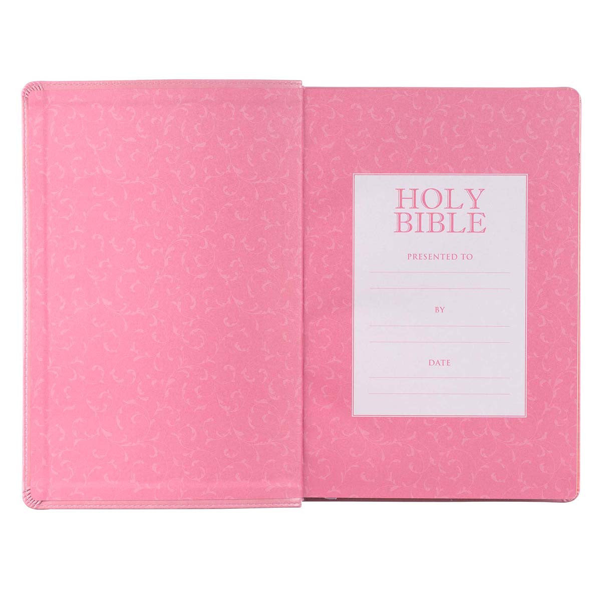 Pink Faux Leather Giant Print Full-size King James Version Bible with ...