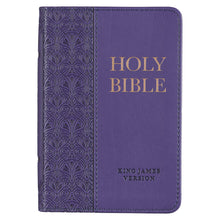 Load image into Gallery viewer, Purple Faux Leather King James Version Mini Pocket Bible  KJV150