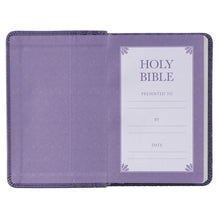 Load image into Gallery viewer, Purple Faux Leather King James Version Mini Pocket Bible  KJV150