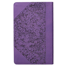 Load image into Gallery viewer, Purple Floral Faux Leather Giant Print King James Version Bible - KJV037