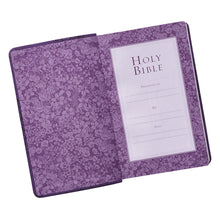 Load image into Gallery viewer, Purple Floral Faux Leather Giant Print King James Version Bible - KJV037