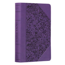 Load image into Gallery viewer, Purple Floral Faux Leather Giant Print King James Version Bible - KJV037