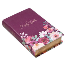 Load image into Gallery viewer, Purple Floral Faux Leather Giant Print Standard-size KJV Bible KJV183
