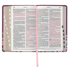 Load image into Gallery viewer, Purple Floral Faux Leather Giant Print Standard-size KJV Bible KJV183