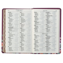 Load image into Gallery viewer, Purple Floral Faux Leather Giant Print Standard-size KJV Bible KJV183
